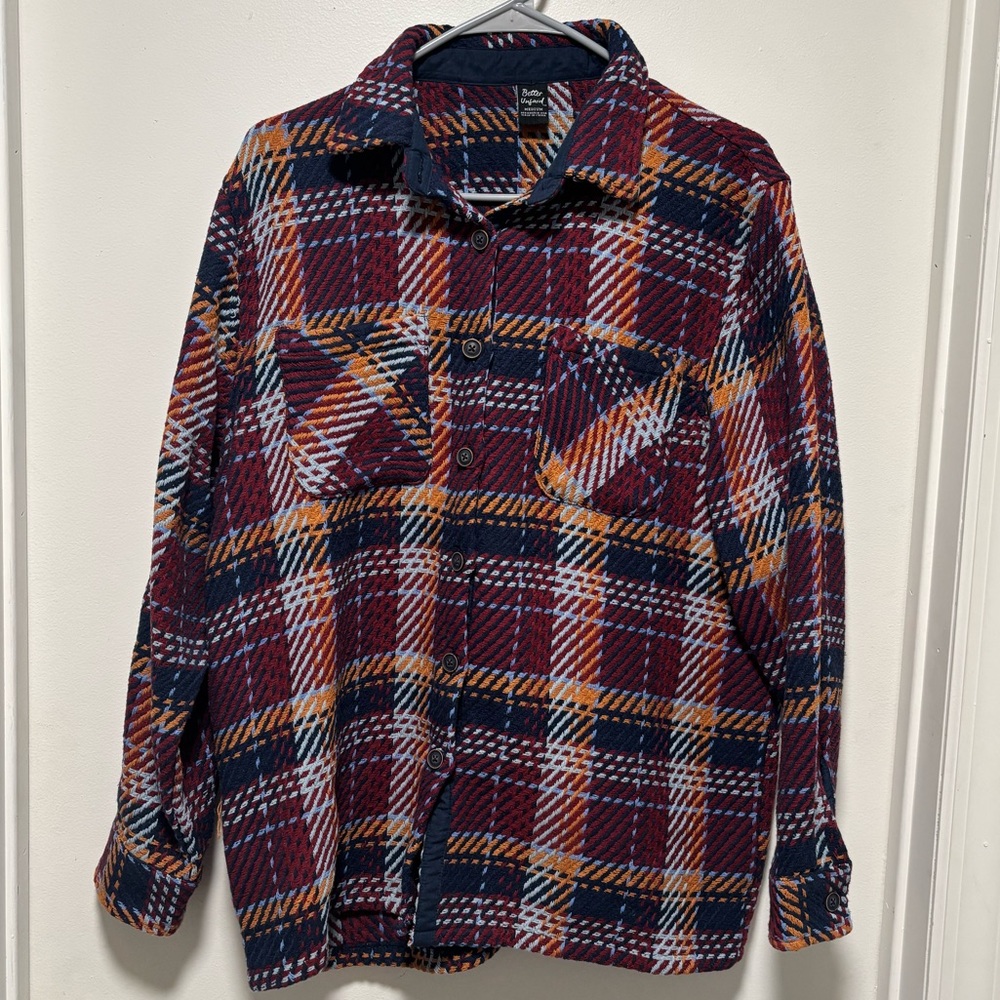 Better unsaid textured plaid shacket size medium fall warm cozy